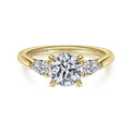 Gabriel & Co. ER14794R4Y44JJ 14K Yellow Gold Round Three Stone Diamond Engagement Ring