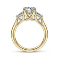 Gabriel & Co. ER14794R4Y44JJ 14K Yellow Gold Round Three Stone Diamond Engagement Ring