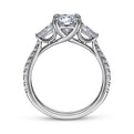 Gabriel & Co. ER14796R4W44JJ 14K White Gold Round 3 Stone Diamond Engagement Ring