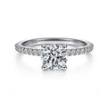 Gabriel & Co. ER14918R4W44JJ 14K White Gold Round Diamond Engagement Ring