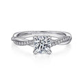 Gabriel & Co. ER14922R3W44JJ 14K White Gold Round Twisted Diamond Engagement Ring