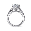 Gabriel & Co. ER14966R8W44JJ 14K White Gold Wide Band Round Diamond Engagement Ring