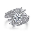 Gabriel & Co. ER14967R6W44JJ 14K White Gold Round Halo Diamond Bypass Engagement Ring