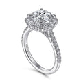 Gabriel & Co. ER14968R8W44JJ 14K White Gold Round Halo Diamond Engagement Ring