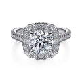 Gabriel & Co. ER14972R8W83JJ 18K White Gold Round Halo Diamond Engagement Ring