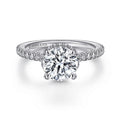 Gabriel & Co. ER14992R6W83JJ 18K White Gold Hidden Halo Round Diamond Engagement Ring