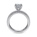 Gabriel & Co. ER15175R4W44JJ 14K White Gold Wide Band Round Diamond Engagement Ring