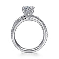 Gabriel & Co. ER15214R4W44JJ 14K White Gold Split Shank Round Diamond Engagement Ring