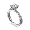 Gabriel & Co. ER15214R4W44JJ 14K White Gold Split Shank Round Diamond Engagement Ring