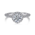 Gabriel & Co. ER15221R4W44JJ 14K White Gold Round Halo Diamond Engagement Ring