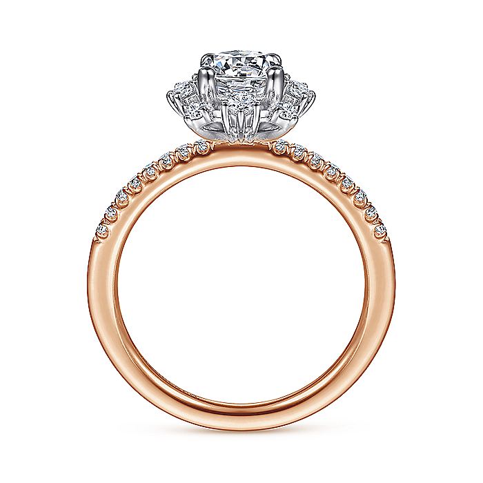 Gabriel & Co. ER15226R3T44JJ 14K White-Rose Gold Round Halo Diamond Engagement Ring