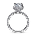 Gabriel & Co. ER15228R8W44JJ 14K White Gold Hidden Halo Round Diamond Engagement Ring