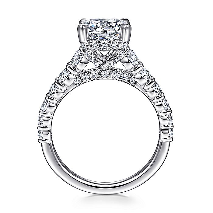 Gabriel & Co. ER15344R8W83JJ 18K White Gold Round Diamond Engagement Ring