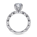 Gabriel & Co. ER15356R6W83JJ Vintage Inspired 18K White Gold Round Diamond Engagement Ring