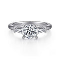 Gabriel & Co. ER15591R4W43JJ 14K White Gold Round Three Stone Diamond Engagement Ring