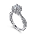 Gabriel & Co. ER15598Q4W44JJ 14K White Gold Round Halo Diamond Engagement Ring