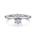 Gabriel & Co. ER15619O4W4JJJ 14K White Gold Oval Solitaire Engagement Ring