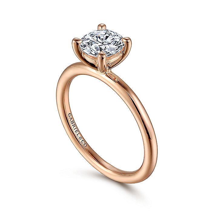 Gabriel & Co. ER15619R4K4JJJ 14K Rose Gold Round Solitaire Engagement Ring