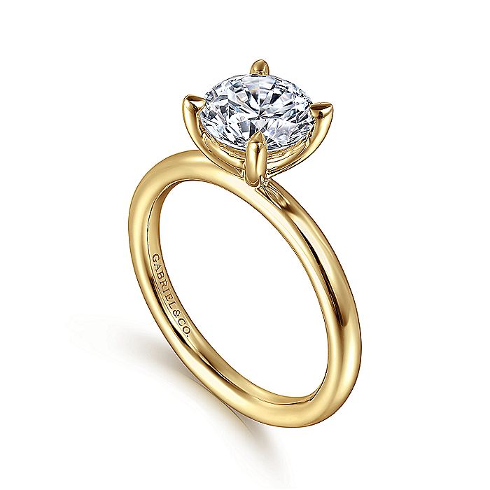 Gabriel & Co. ER15619R6Y4JJJ 14K Yellow Gold Round Solitaire Engagement Ring