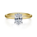 Gabriel & Co. ER15972O4M44JJ 14K White-Yellow Gold Hidden Halo Oval Diamond Engagement Ring