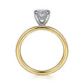 Gabriel & Co. ER15972O4M44JJ 14K White-Yellow Gold Hidden Halo Oval Diamond Engagement Ring