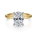 Gabriel & Co. ER15972O8M44JJ 14K White-Yellow Gold Hidden Halo Oval Diamond Engagement Ring