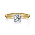 Gabriel & Co. ER15972R4M44JJ 14K White-Yellow Gold Hidden Halo Round Diamond Engagement Ring