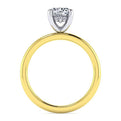 Gabriel & Co. ER15972R4M44JJ 14K White-Yellow Gold Hidden Halo Round Diamond Engagement Ring