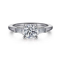 Gabriel & Co. ER16121R4W43JJ 14K White Gold Round Three Stone Diamond Engagement Ring