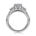 Gabriel & Co. ER16121R4W43JJ 14K White Gold Round Three Stone Diamond Engagement Ring