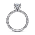 Gabriel & Co. ER4122W44JJ Vintage Inspired 14K White Gold Round Diamond Engagement Ring