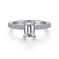 Gabriel & Co. ER4124E4W44JJ 14K White Gold Emerald Cut Diamond Engagement Ring