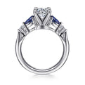 Gabriel & Co. ER6002W44SA 14K White Gold Round Five Stone Sapphire and Diamond Engagement Ring