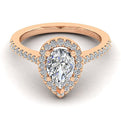 Gabriel & Co. ER6419P4K44JJ 14K Rose Gold Pear Shape Halo Diamond Engagement Ring