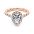 Gabriel & Co. ER6419P4K44JJ 14K Rose Gold Pear Shape Halo Diamond Engagement Ring