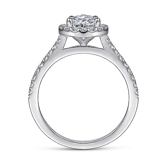 Gabriel & Co. ER6419P4W44JJ 14K White Gold Pear Shape Halo Diamond Engagement Ring