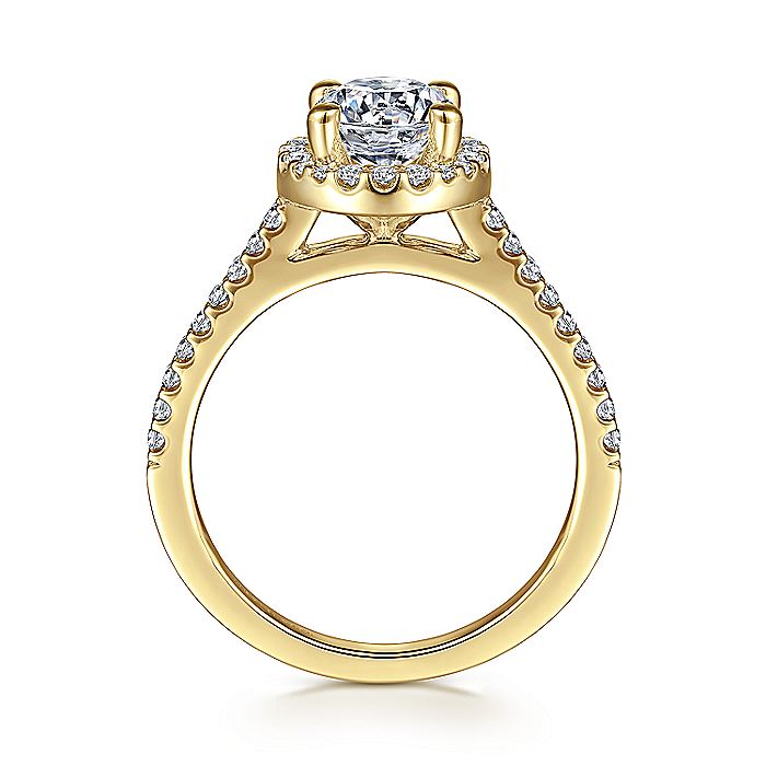 Gabriel & Co. ER6419Y44JJ 14K Yellow Gold Round Halo Diamond Engagement Ring