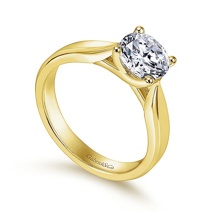 Gabriel & Co. ER6592Y4JJJ 14K Yellow Gold Round Diamond Engagement Ring