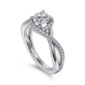 Gabriel & Co. ER7804R3W44JJ 14K White Gold Round Halo Diamond Engagement Ring