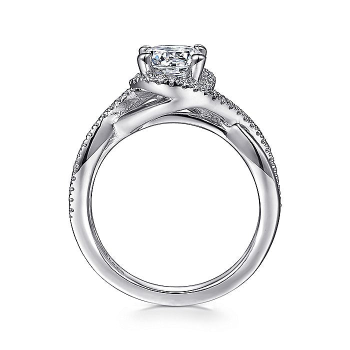 Gabriel & Co. ER7804W44JJ 14K White Gold Round Halo Diamond Engagement Ring