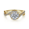 Gabriel & Co. ER7804Y44JJ 14K Yellow Gold Round Halo Diamond Engagement Ring