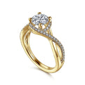 Gabriel & Co. ER7804Y44JJ 14K Yellow Gold Round Halo Diamond Engagement Ring