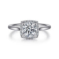 Gabriel & Co. ER7818W44JJ 14K White Gold Round Halo Diamond Engagement Ring