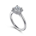 Gabriel & Co. ER7818W44JJ 14K White Gold Round Halo Diamond Engagement Ring