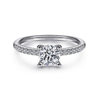 Gabriel & Co. ER7973W44JJ 14K White Gold Round Diamond Engagement Ring