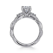 Gabriel & Co. ER8817W44JJ 14K White Gold Round Twisted Diamond Engagement Ring