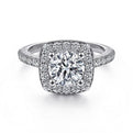 Gabriel & Co. ER9320W44JJ 14K White Gold Round Halo Diamond Engagement Ring