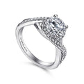 Gabriel & Co. ER9338W44JJ 14K White Gold Round Twisted Diamond Engagement Ring