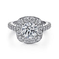 Gabriel & Co. ER9376W44JJ 14K White Gold Round Halo Diamond Engagement Ring