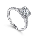 Gabriel & Co. ER9382W44JJ 14K White Gold Princess Halo Diamond Engagement Ring